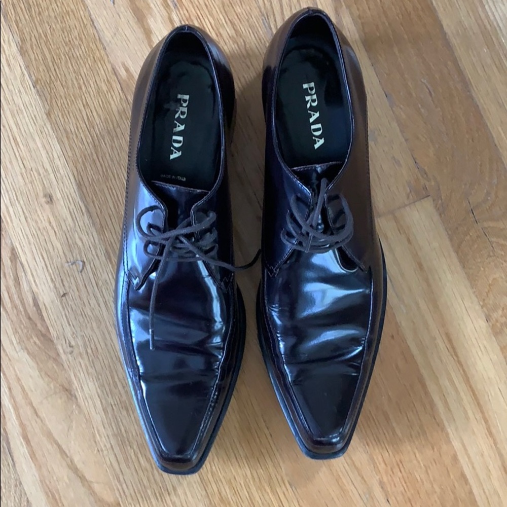 Prada shoes in original box with dust covers